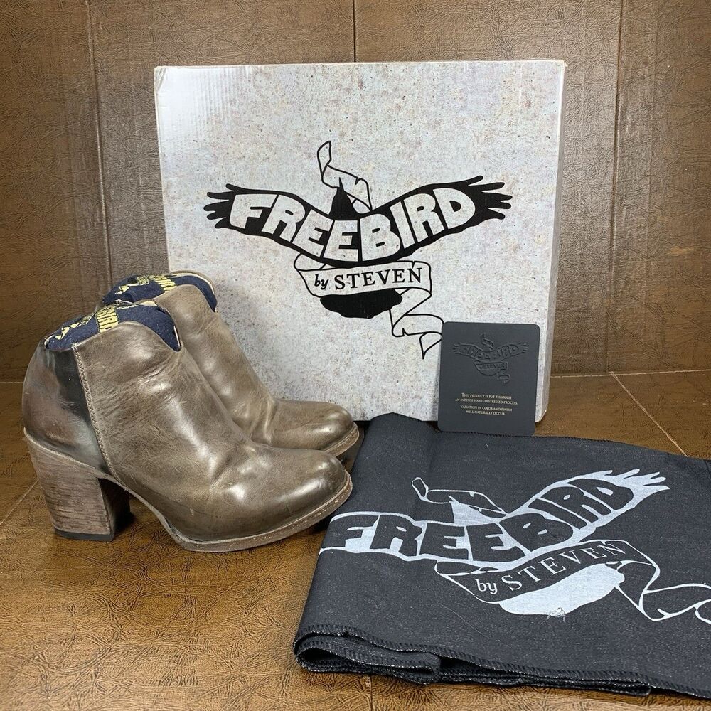 Freebird By Steven Darius Stone Leather Ankle Boots Women’s Size 7